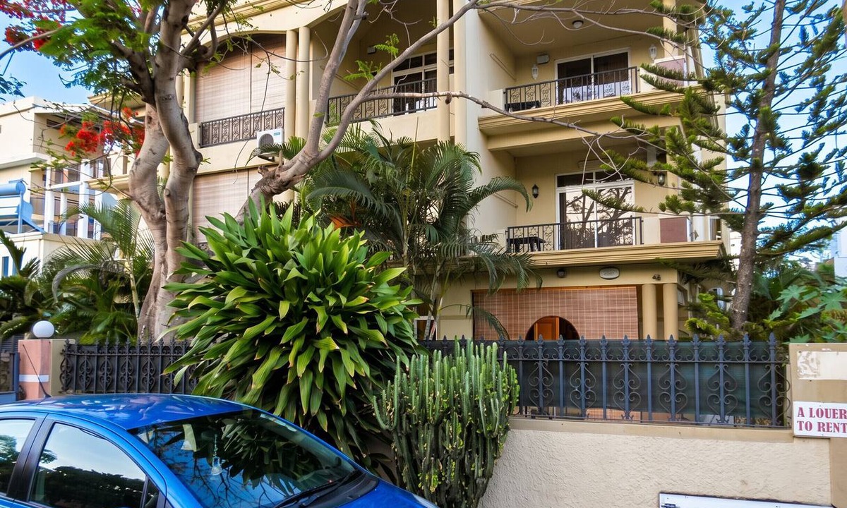 Mont Choisy Apartment | Homerez - Studio in Trou-aux-Biches, garden view.