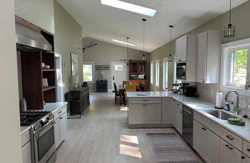 New Buffalo House | Red Oak-5 bedroom with in ground pool, fireplace-walk to restaurants